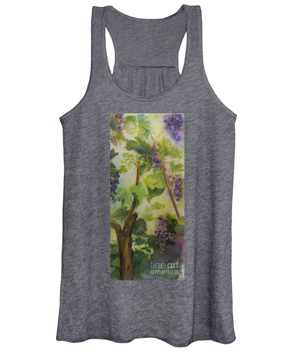 Cabernet Women's Tank Top featuring the painting Baby Cabernets III by Maria Hunt