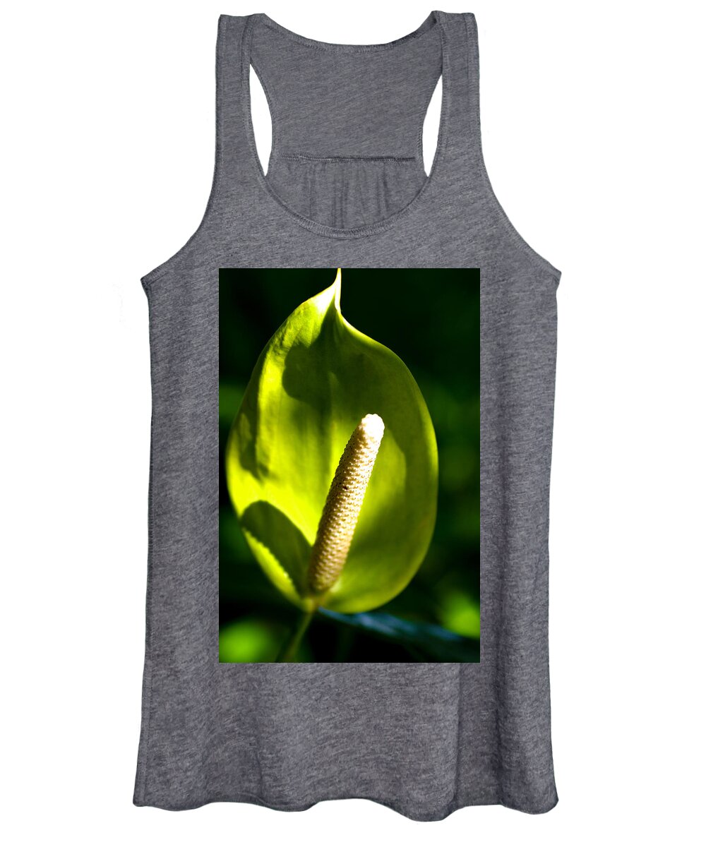 Green Women's Tank Top featuring the photograph Green Anthurium by Will Wagner