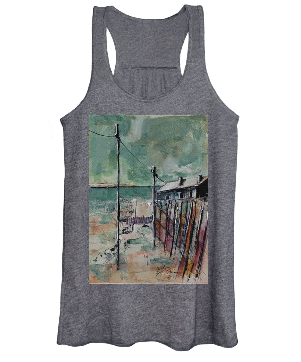 Diane Strain Women's Tank Top featuring the painting Harbormaster's Home Away from Home by Diane Strain