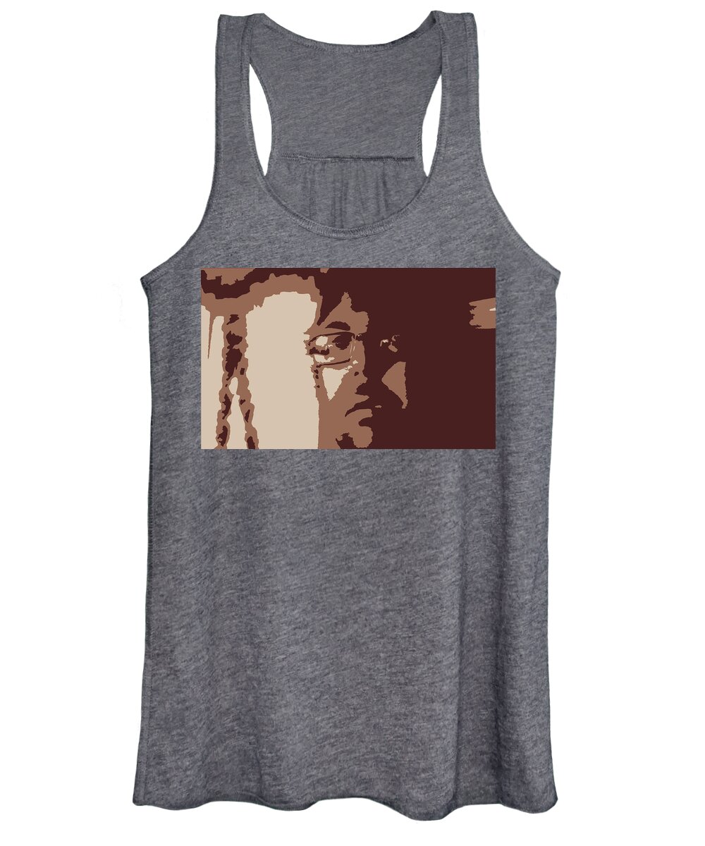 Brown Women's Tank Top featuring the painting Hmmmmm Landscpape by Shea Holliman