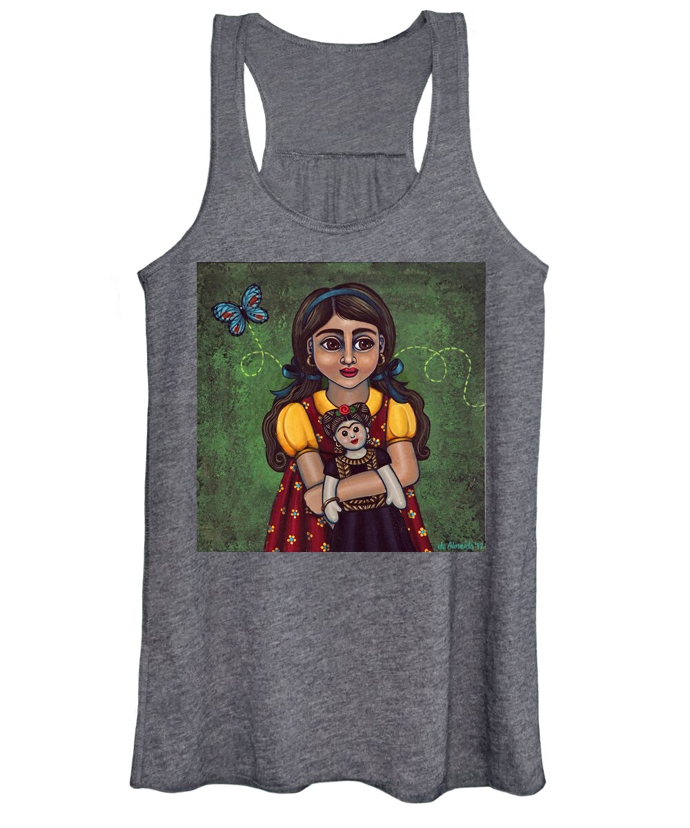 Frida Women's Tank Top featuring the painting Holding Frida by Victoria De Almeida