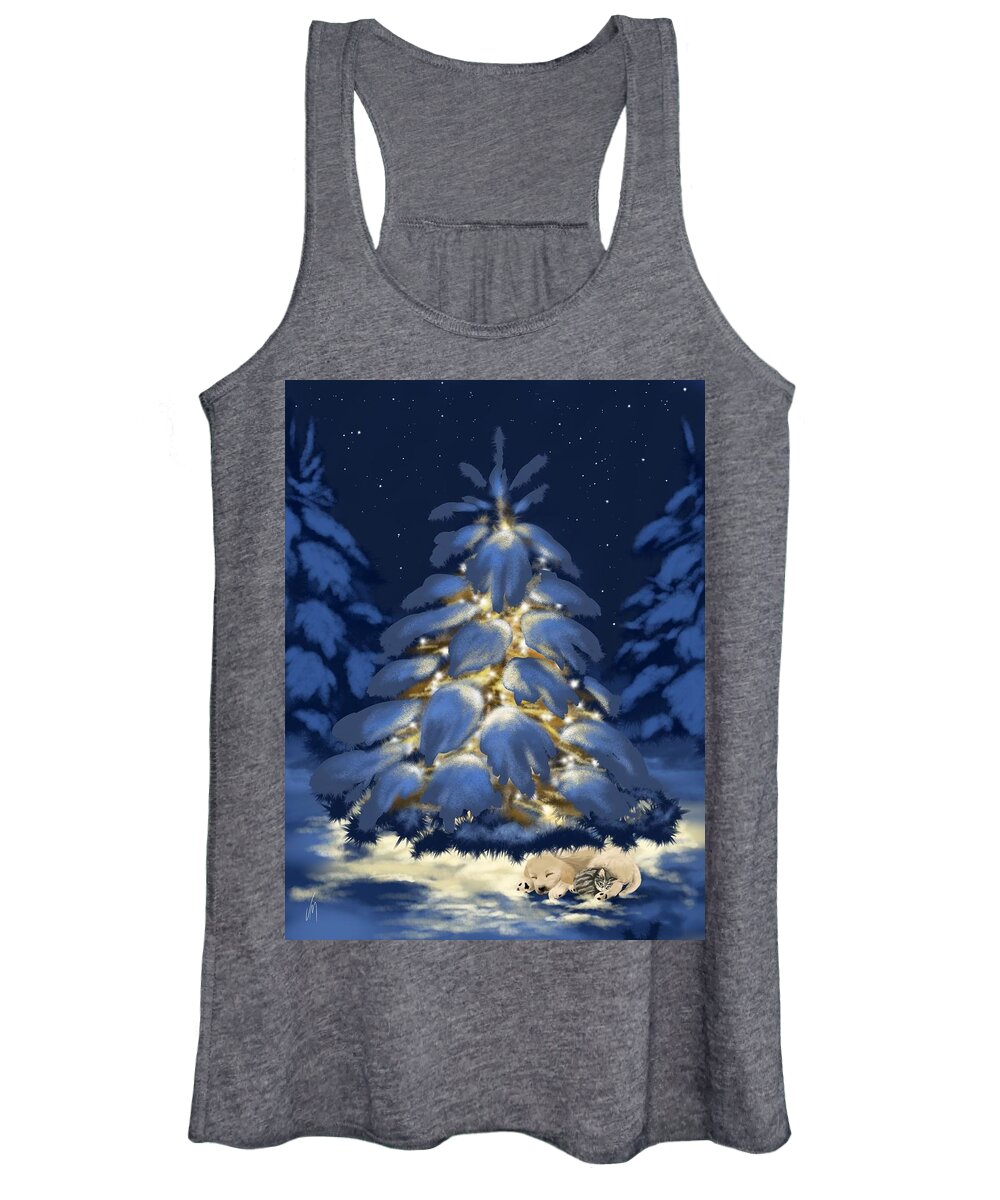 Christmas Women's Tank Top featuring the painting Holding together by Veronica Minozzi