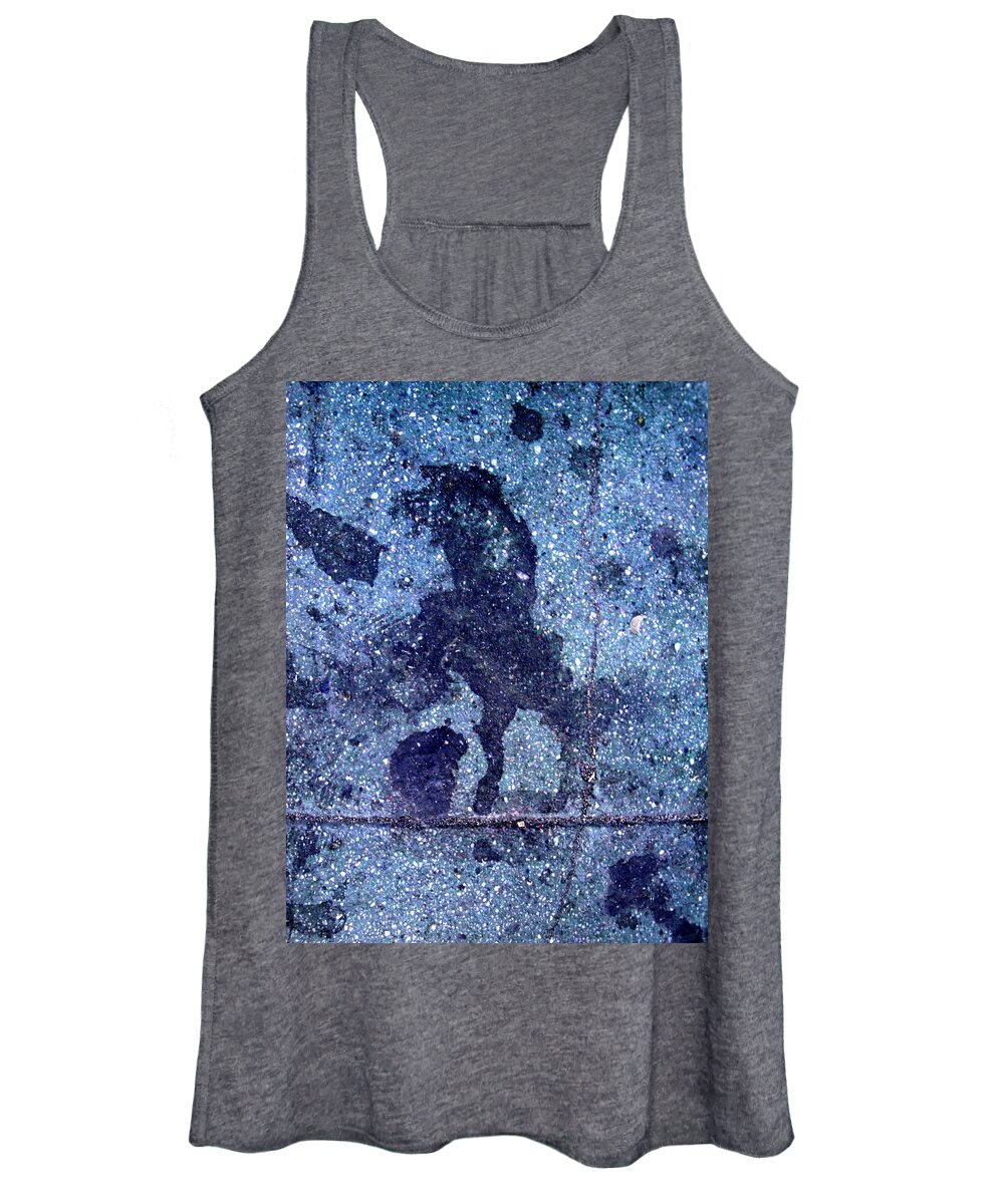 Horse Smashing Evil On Skid Row Women's Tank Top featuring the photograph Horse Smashing Evil On Skid Row by Kenneth James
