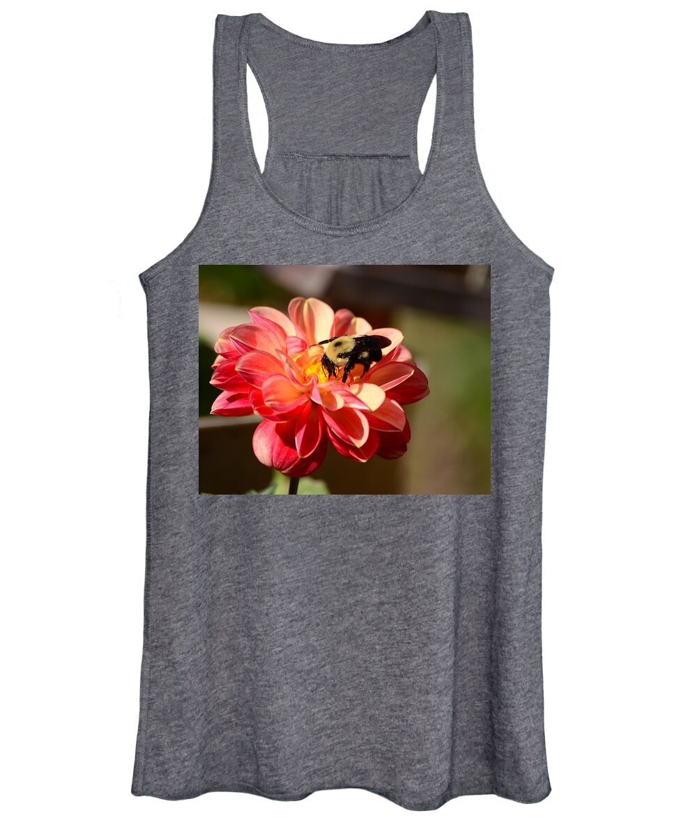 Dahlia Women's Tank Top featuring the photograph I'm on the new Pollen Diet by Lori Tambakis
