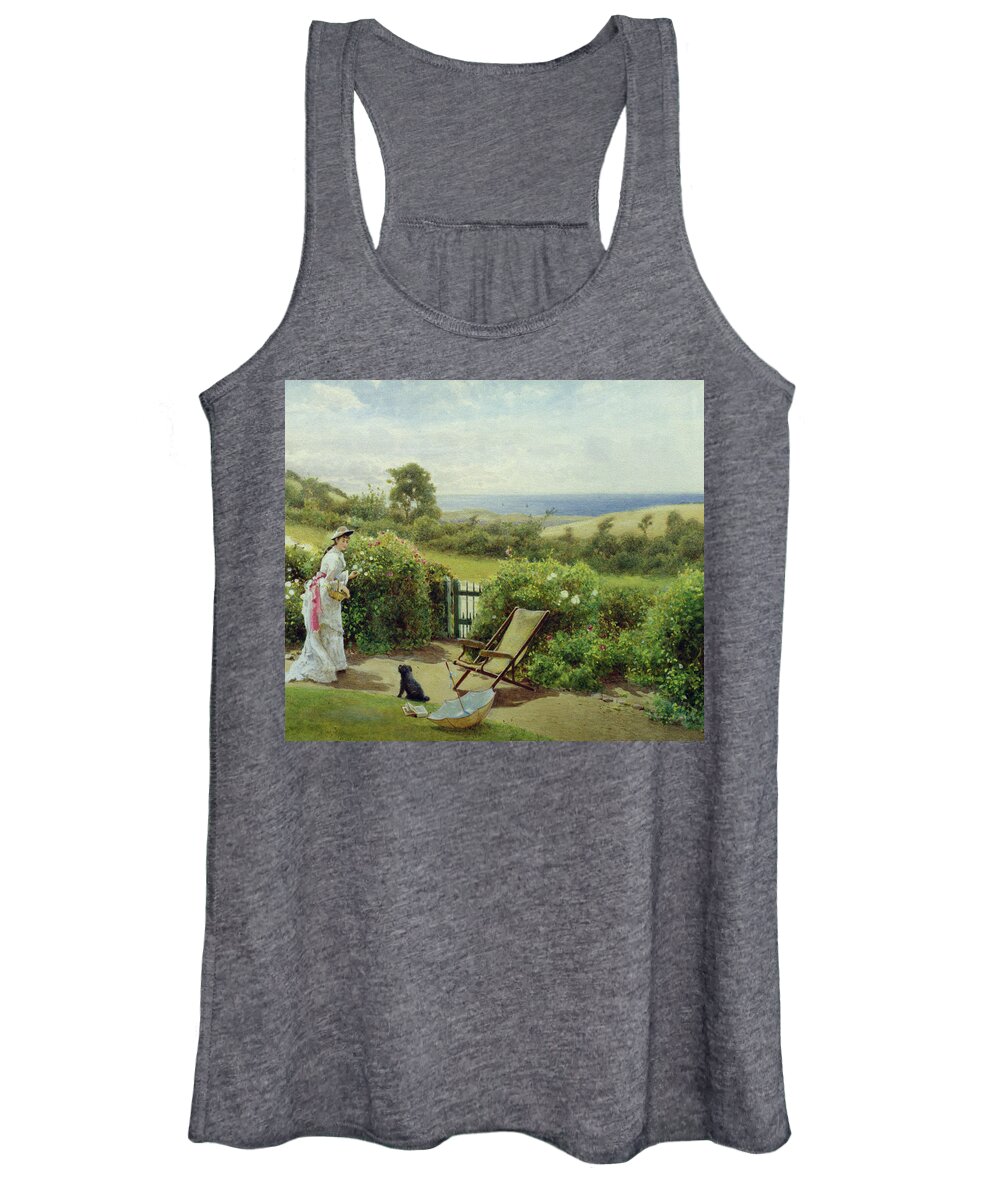 In The Garden Women's Tank Top featuring the painting In the Garden by Thomas James Lloyd