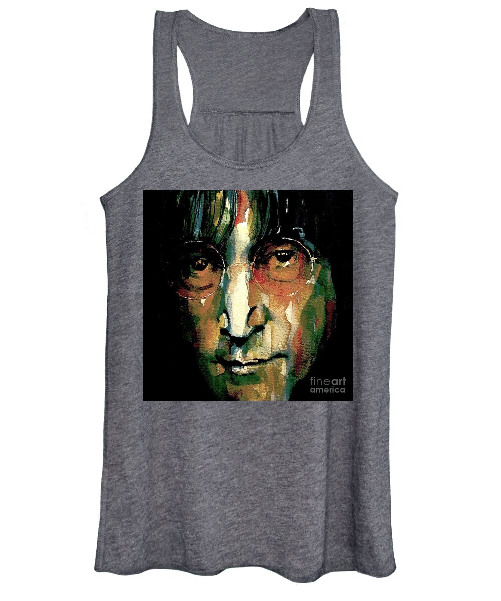 John Lennon Women's Tank Top featuring the painting Instant Karma by Paul Lovering