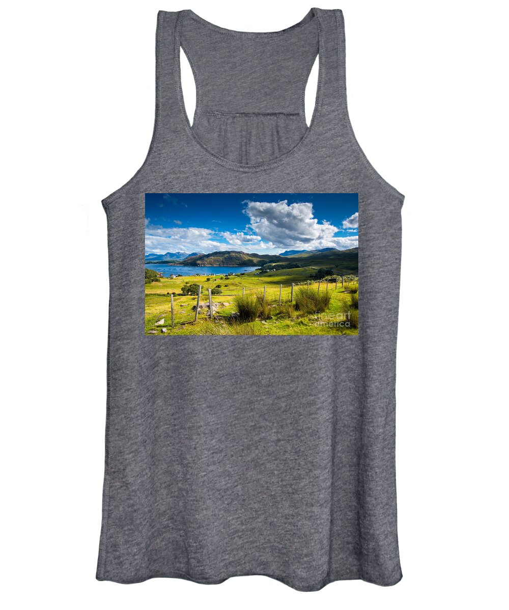 Scotland Women's Tank Top featuring the photograph Picturesque Landscape Near Isle of Skye in Scotland by Andreas Berthold