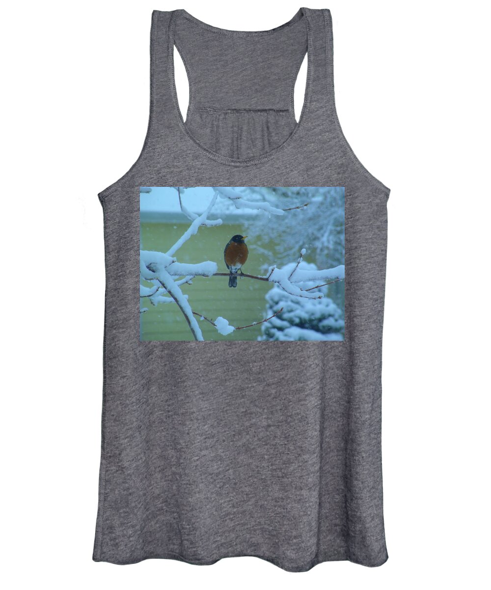 Snow Women's Tank Top featuring the photograph Isn't it spring yet? by Jessica Myscofski
