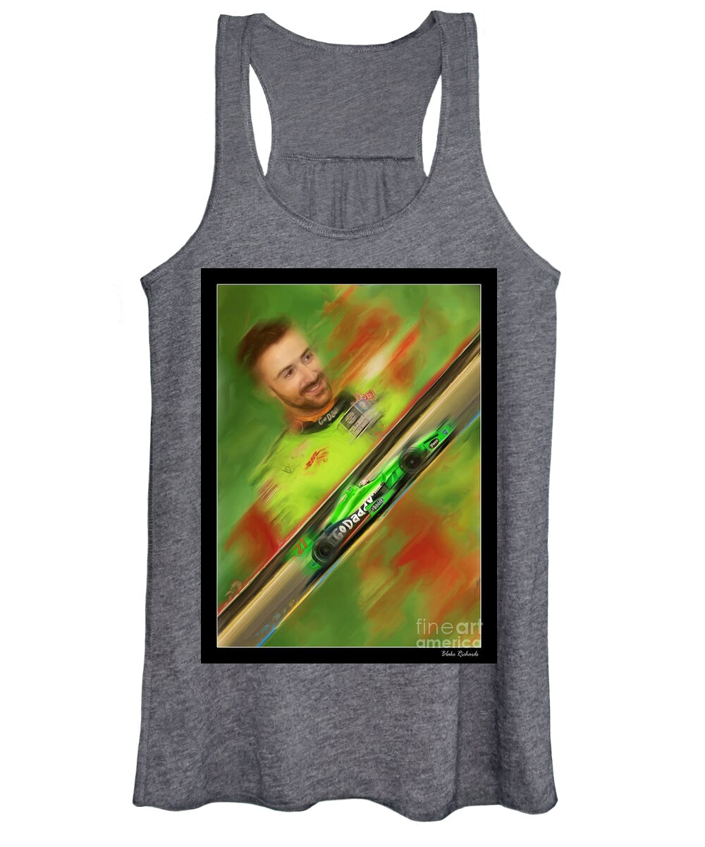 James Hinchcliffe Women's Tank Top featuring the photograph James Hinchcliffe by Blake Richards