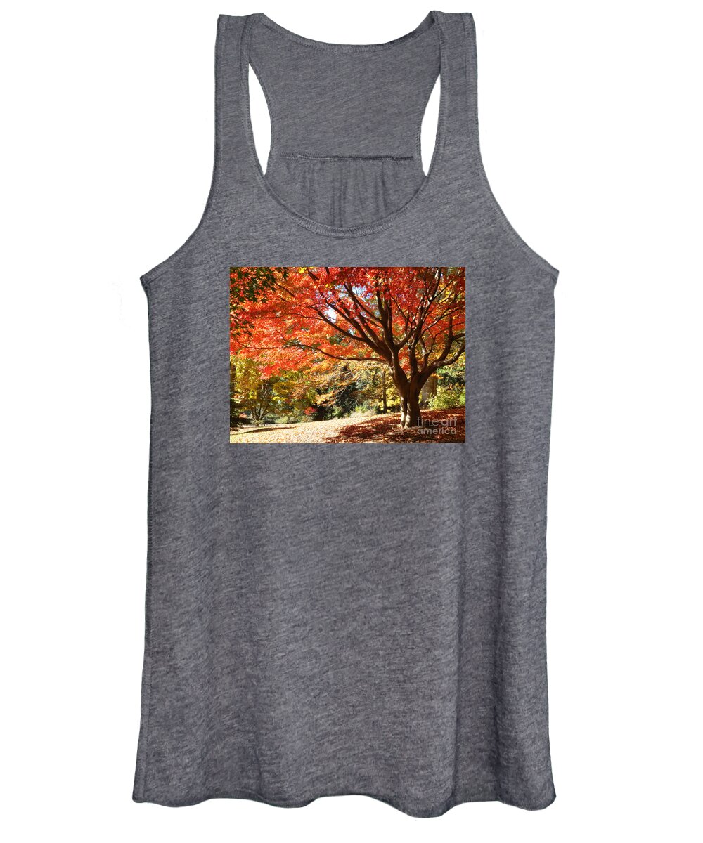 Autumn Women's Tank Top featuring the photograph Just around the Bend by Anita Adams