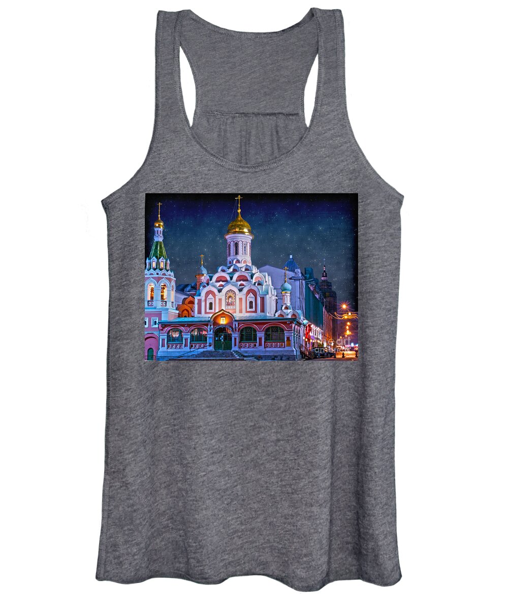 Russia Women's Tank Top featuring the photograph KAZAN CATHEDRAL. Red Square. Moscow Russia by Juli Scalzi