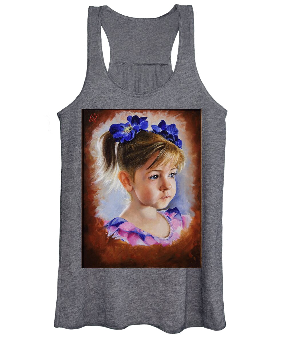 All Women's Tank Top featuring the painting Kira by Glenn Beasley