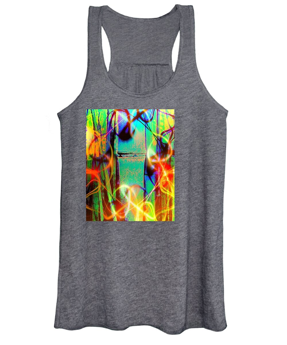 Bamboo Abstract Women's Tank Top featuring the digital art Knuckle And Smoke by Pamela Smale Williams