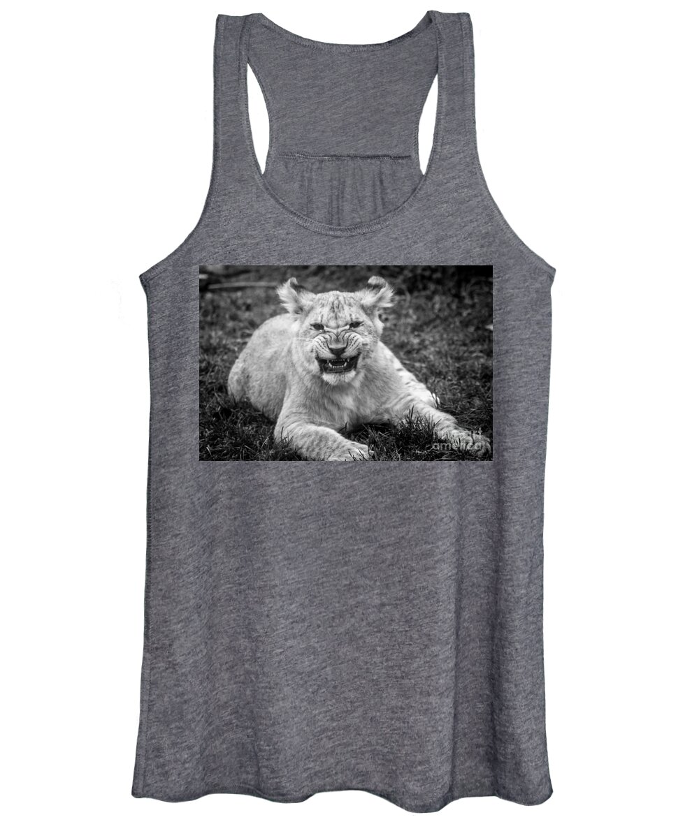 Lion Women's Tank Top featuring the photograph Learning to Roar by David Rucker