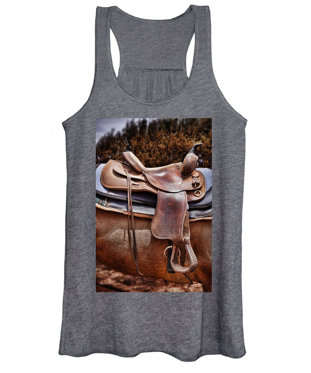 Leather Women's Tank Top featuring the photograph Leather by Kelley King