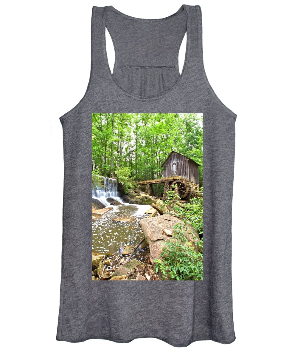 8656 Women's Tank Top featuring the photograph Lefler Grist Mill by Gordon Elwell