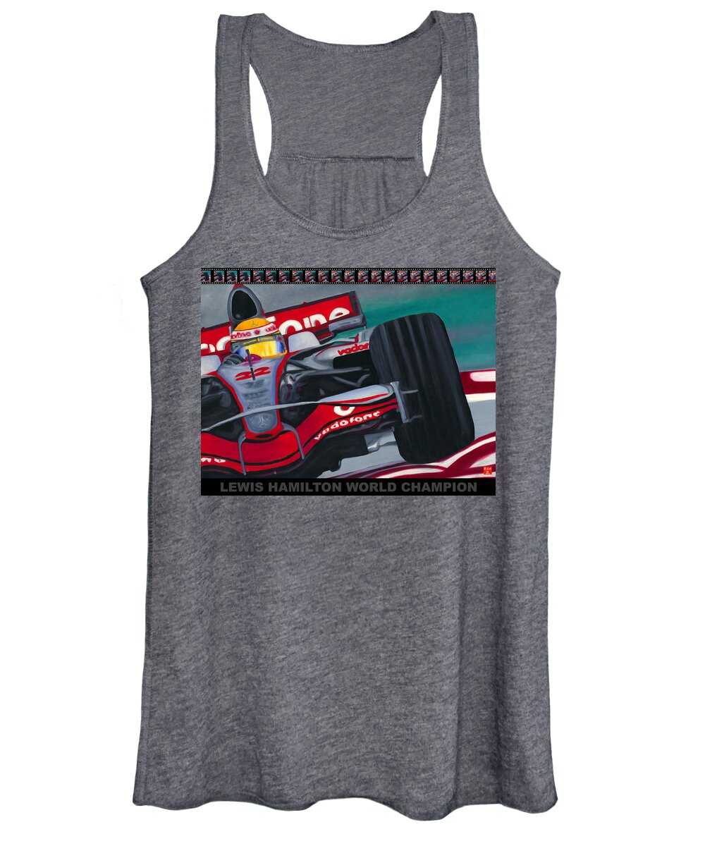 Lewis Hamilton Women's Tank Top featuring the painting World Champion Pop by Ran Andrews