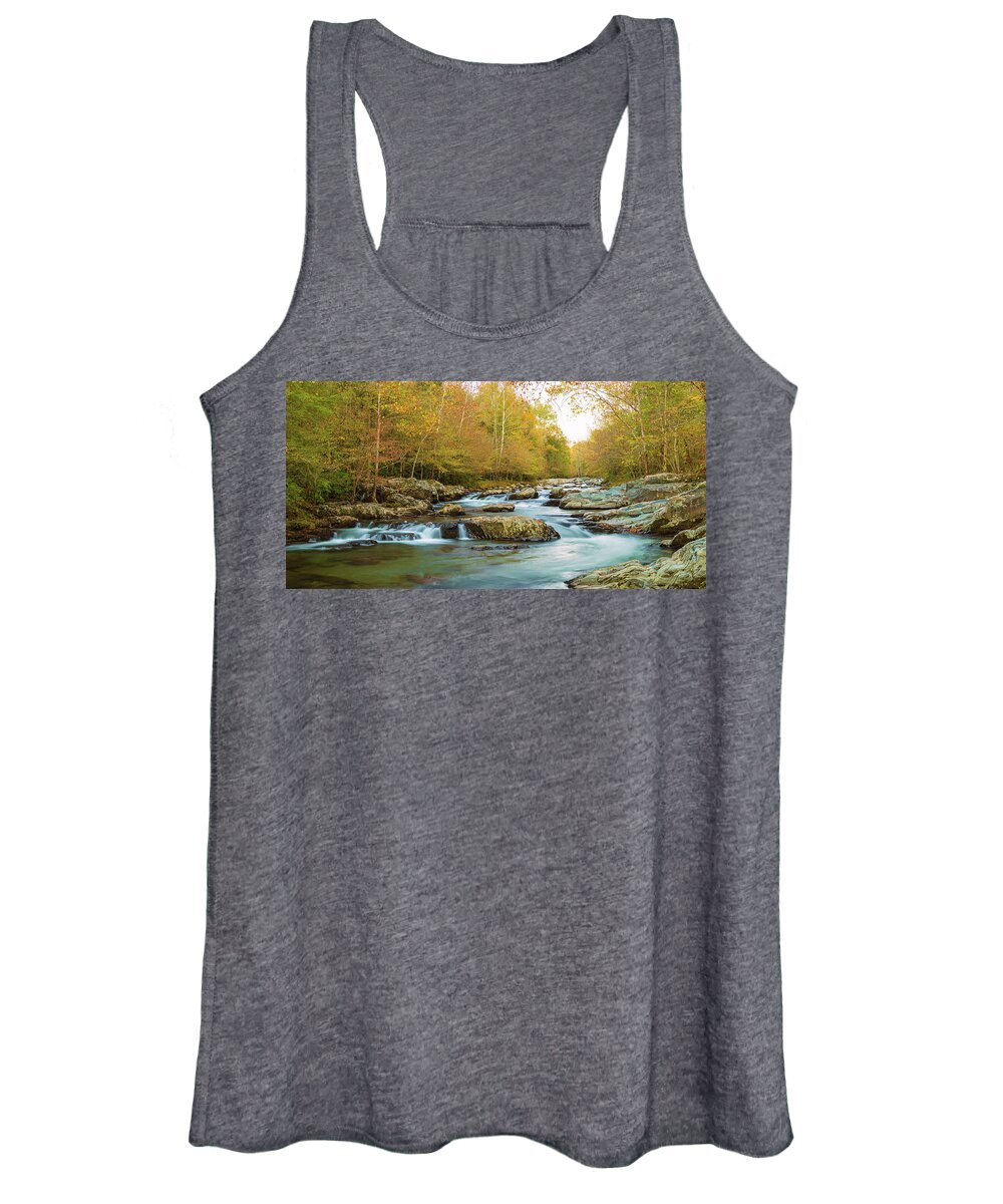Photography Women's Tank Top featuring the photograph Little Pigeon River Flowing by Panoramic Images