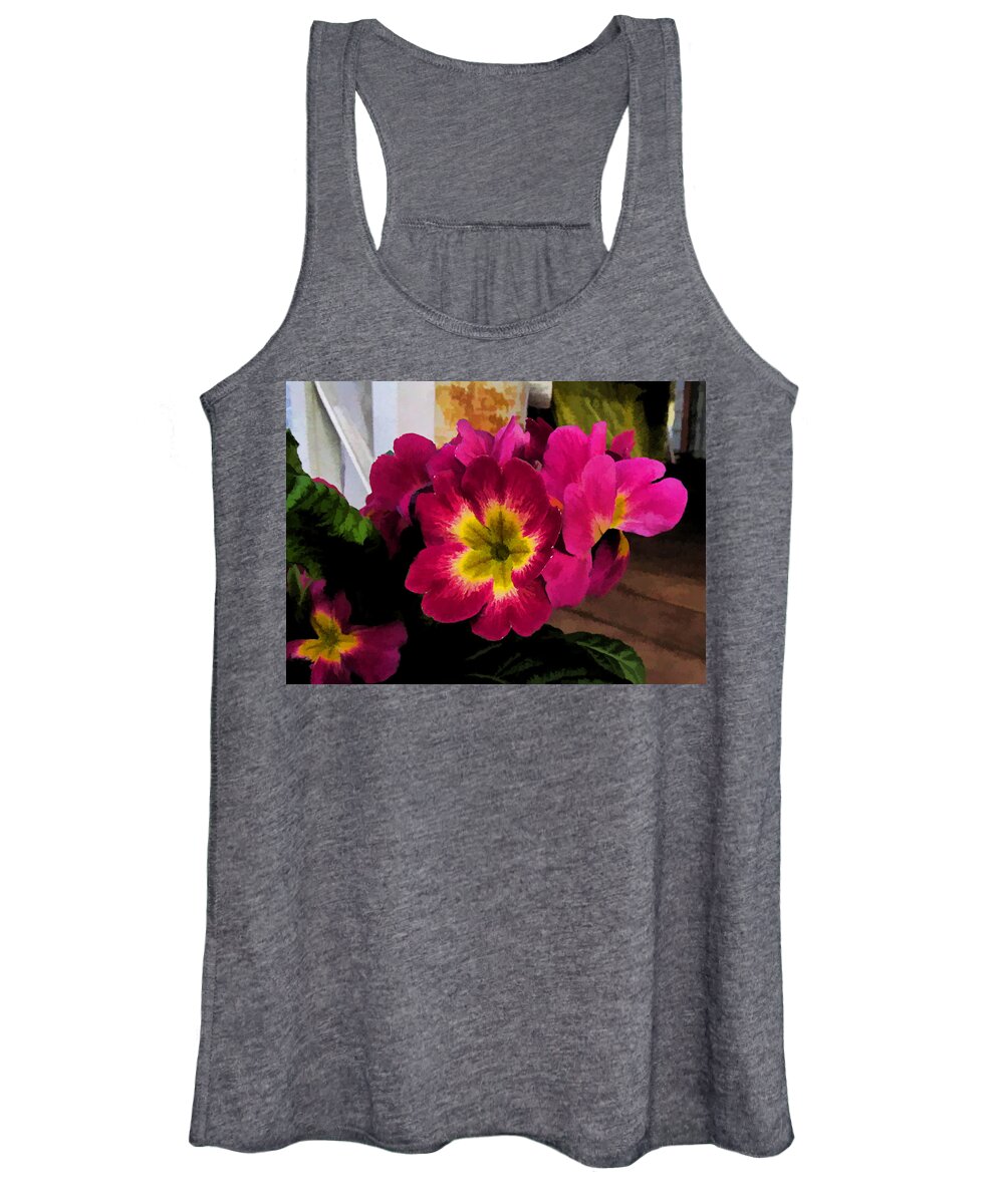 Ron Roberts Women's Tank Top featuring the photograph Little Primrose flowers by Ron Roberts