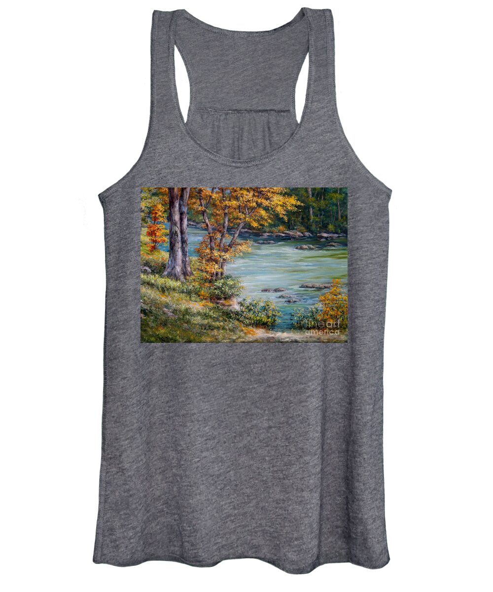 River Women's Tank Top featuring the painting Little Red River by Virginia Potter