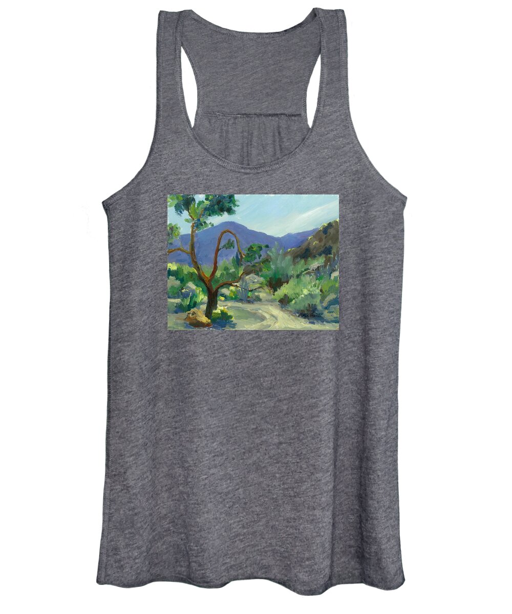 Trees Women's Tank Top featuring the painting Stately Desert Tree - Spring Commeth by Maria Hunt