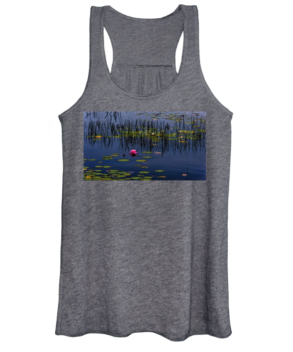 New Jersey Women's Tank Top featuring the photograph Lone Pink Water Lily by Louis Dallara