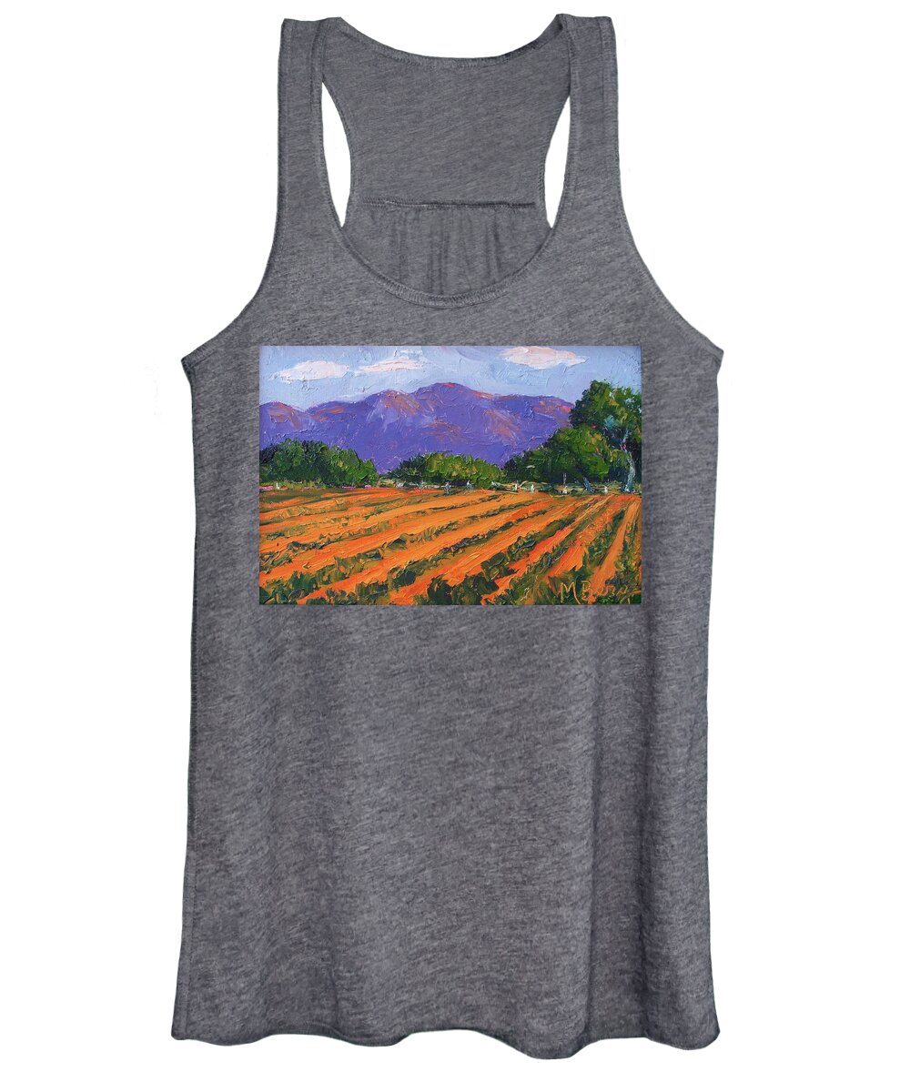 Landscape Women's Tank Top featuring the painting Los Poblanos Fields New Mexico by Marian Berg