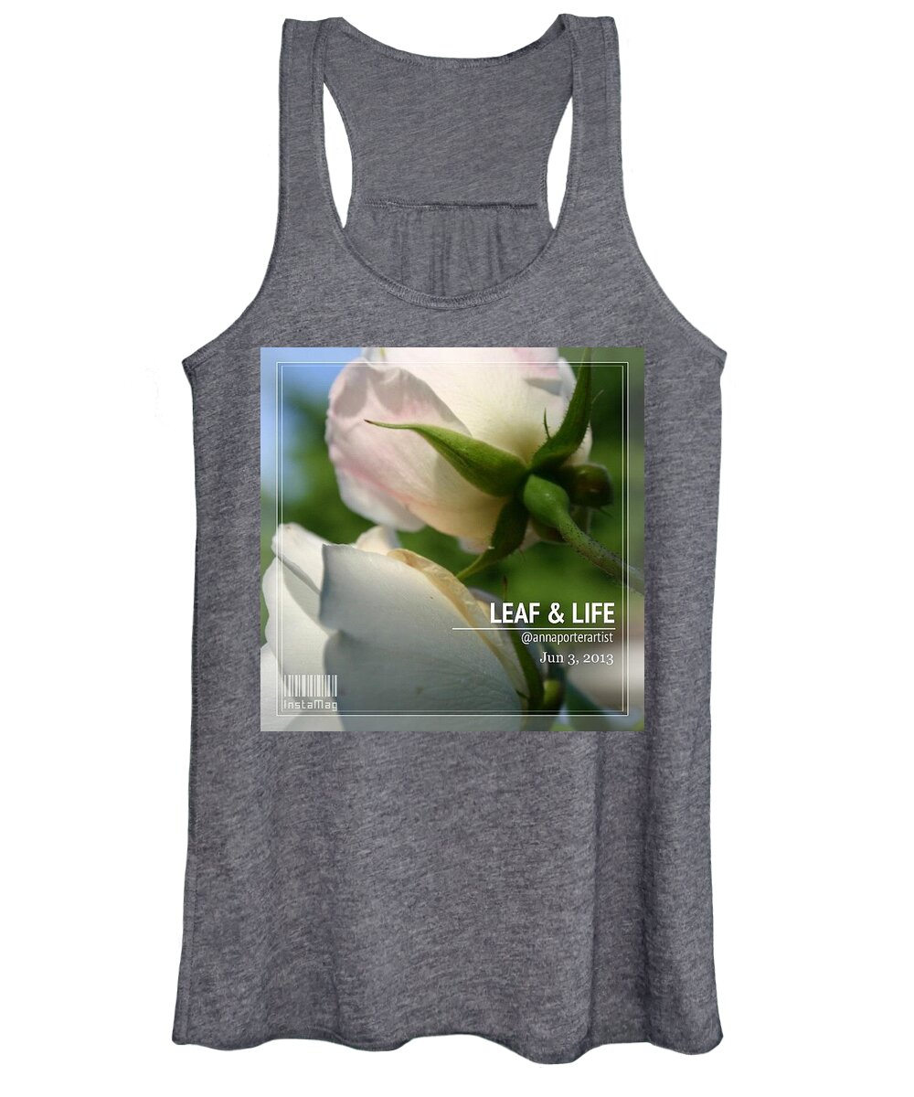 Flowers Women's Tank Top featuring the photograph Lovely Little White Rose Butts by Anna Porter
