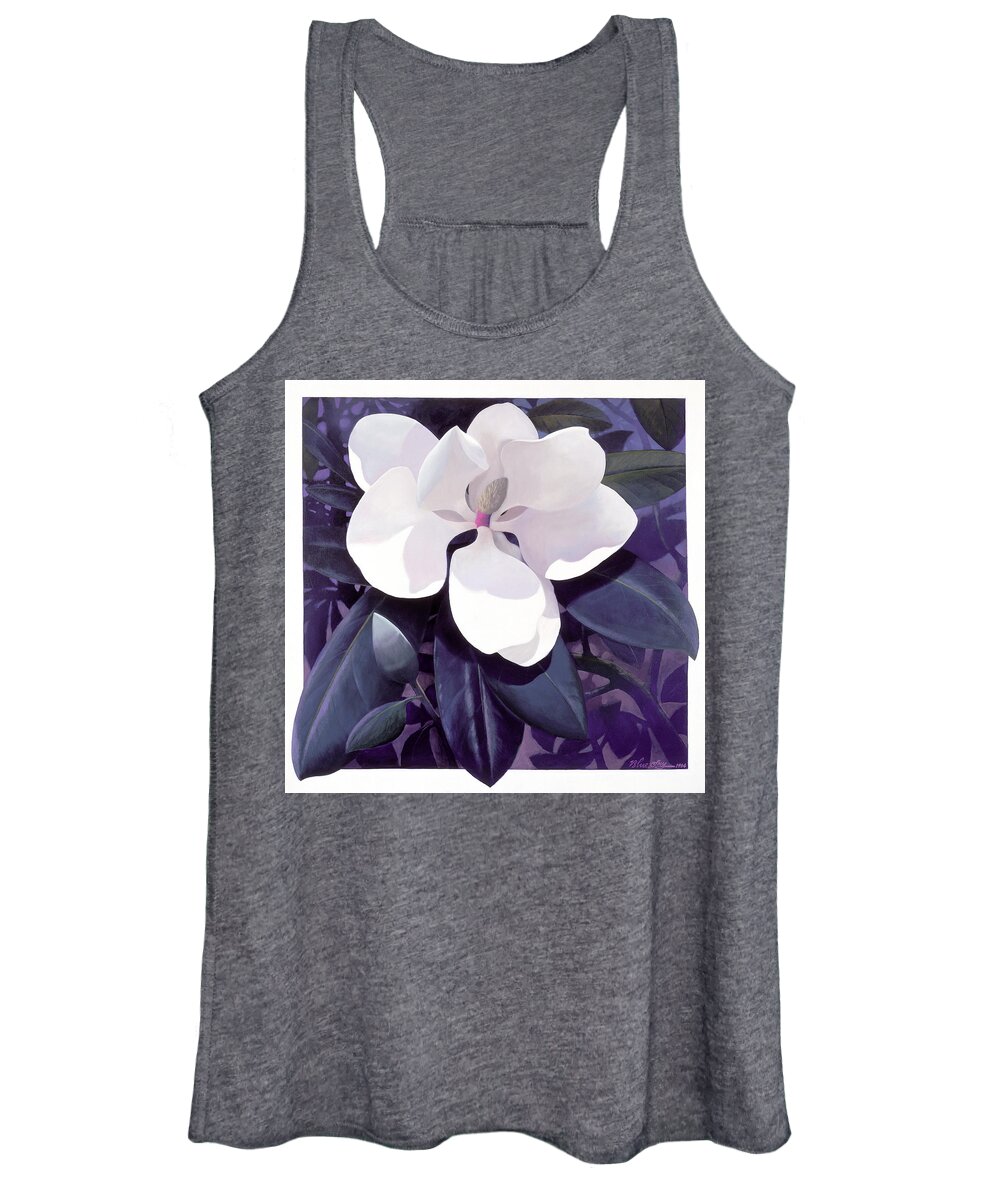 Magnolia Women's Tank Top featuring the painting Magnolia by Blue Sky