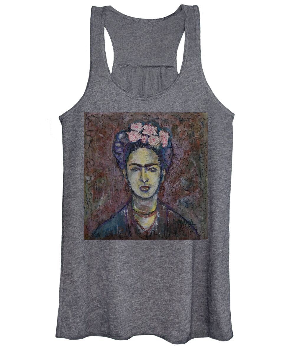 Frida Kahlo Women's Tank Top featuring the painting Metamorphosis Frida by Laurie Maves ART
