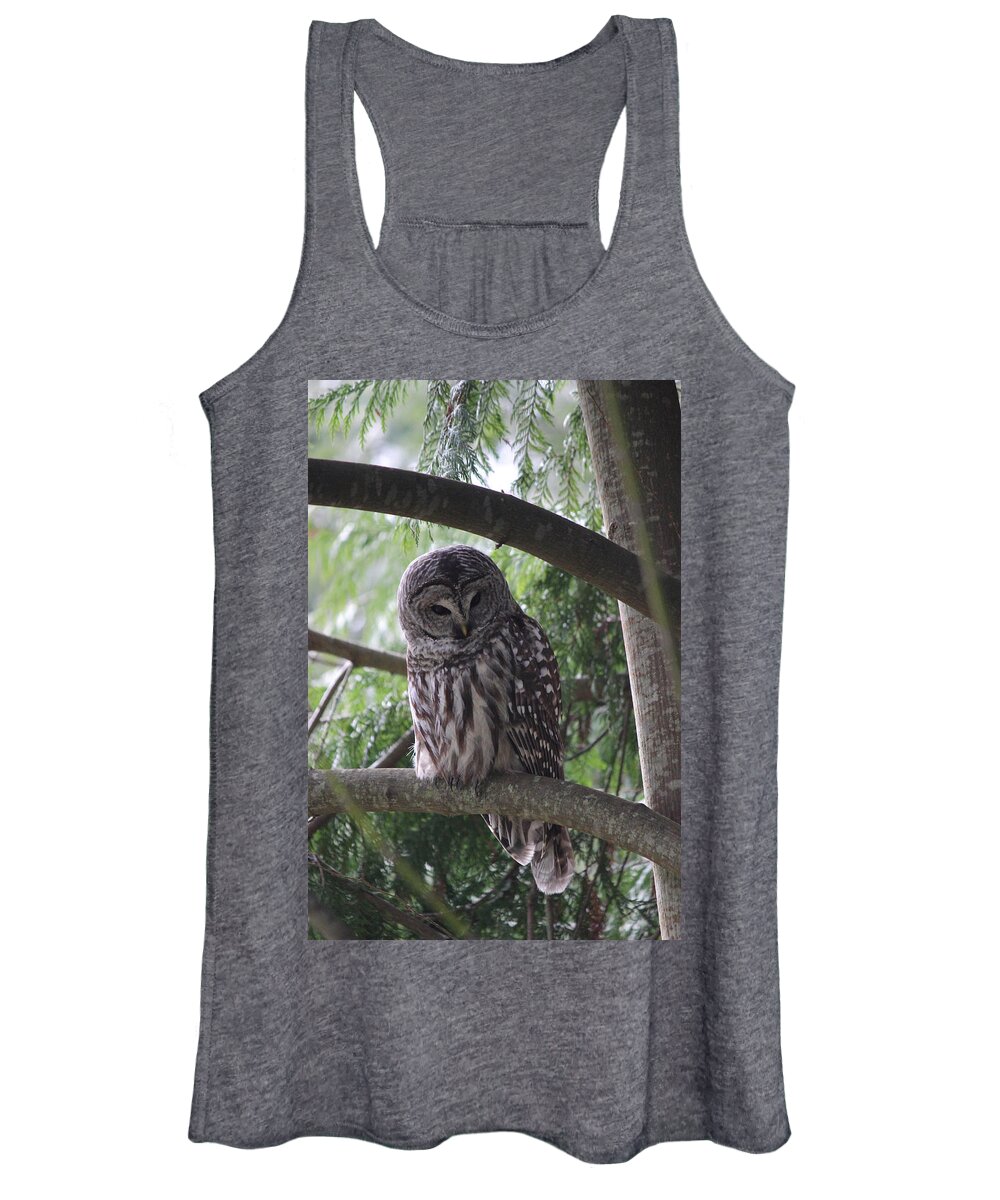 Owl Women's Tank Top featuring the photograph Missing His Friend by Randy Hall