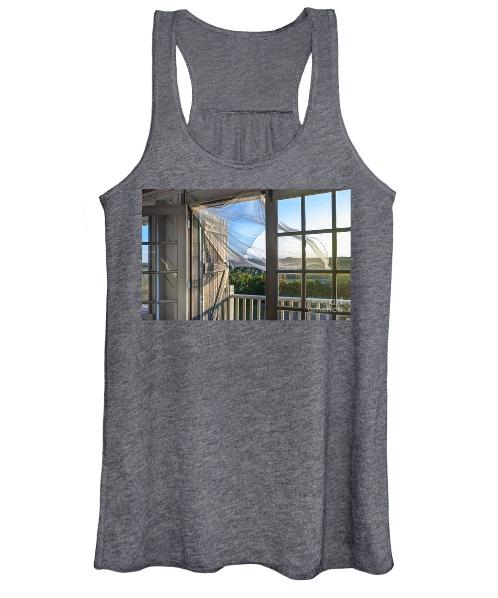 Beach Women's Tank Top featuring the photograph Morning Breeze at the Beach House by Diane Diederich