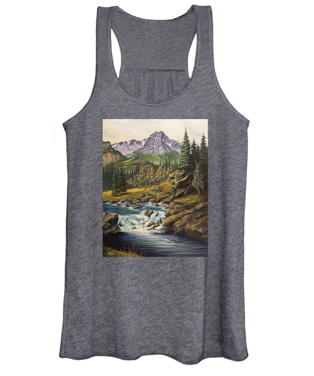 Holy Cross Mountain Women's Tank Top featuring the painting Mountain of the Holy Cross by Jack Malloch