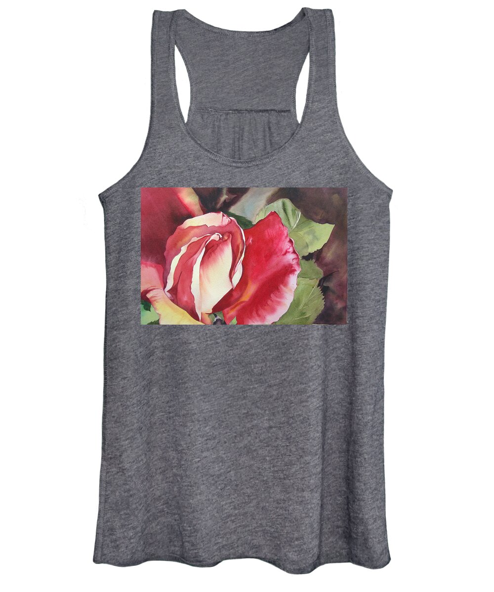 Watercolor Women's Tank Top featuring the painting My Irish Rose by Marlene Gremillion