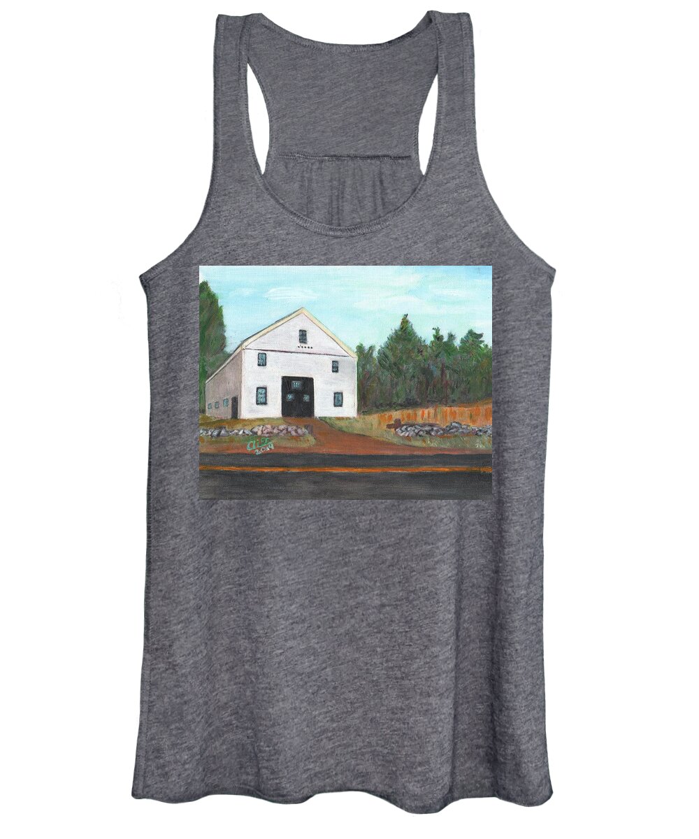 New England Women's Tank Top featuring the painting New England Barn by Cliff Wilson