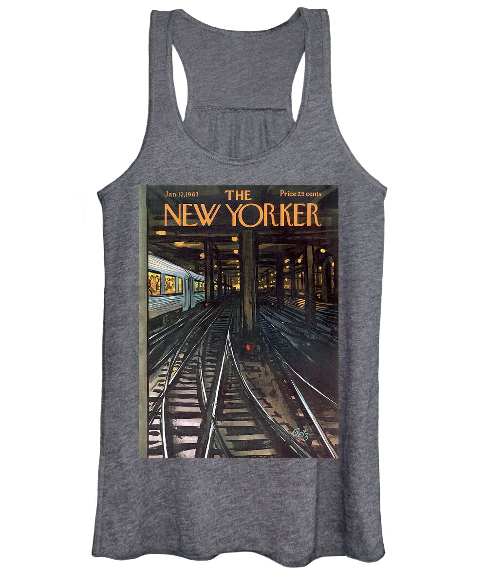 Train Women's Tank Top featuring the painting New Yorker January 12th, 1963 by Arthur Getz