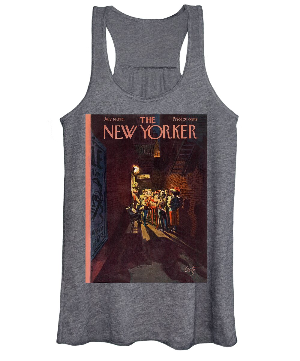 Alley Women's Tank Top featuring the painting New Yorker July 14th, 1951 by Arthur Getz