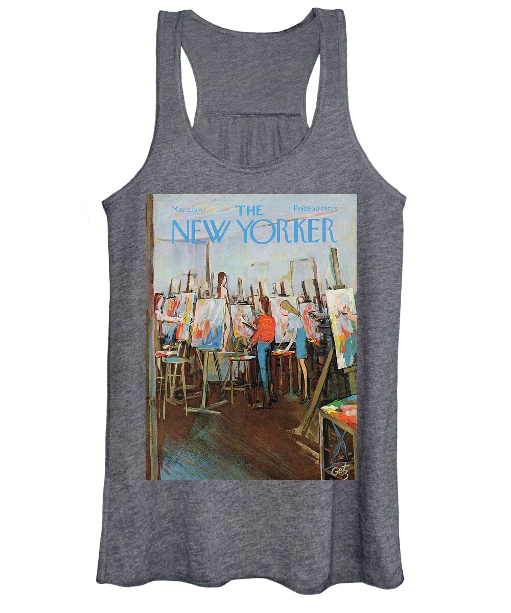 Arthur Getz Agt Women's Tank Top featuring the painting New Yorker May 2nd, 1970 by Arthur Getz