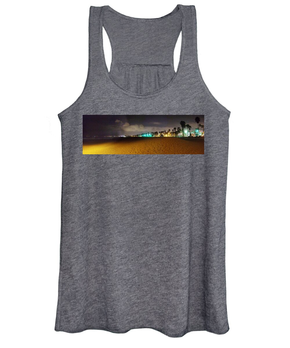 Beach Women's Tank Top featuring the photograph Night at the Beach by Steve Ondrus