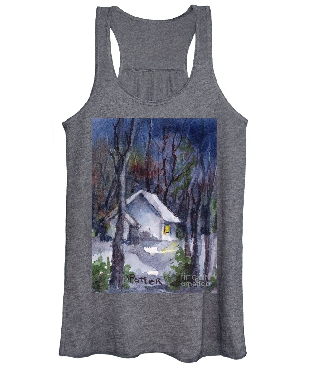Aceo Women's Tank Top featuring the painting Nightfall ACEO by Virginia Potter