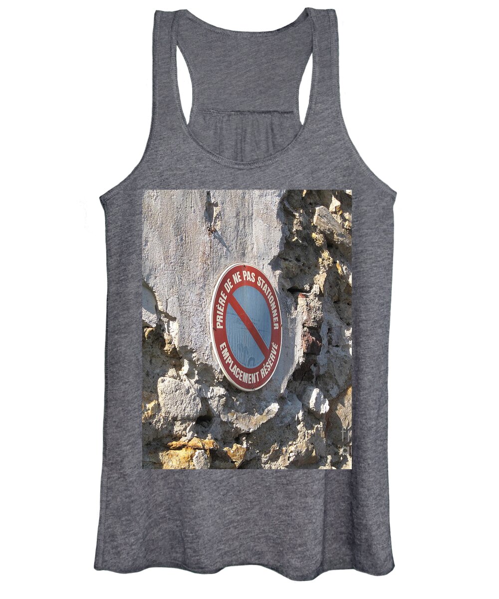 Stone Wall Women's Tank Top featuring the photograph No Parking by HEVi FineArt