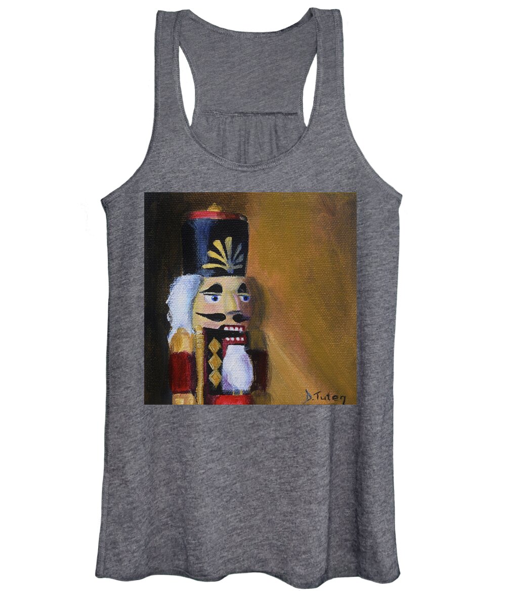 Christmas Women's Tank Top featuring the painting Nutcracker II by Donna Tuten