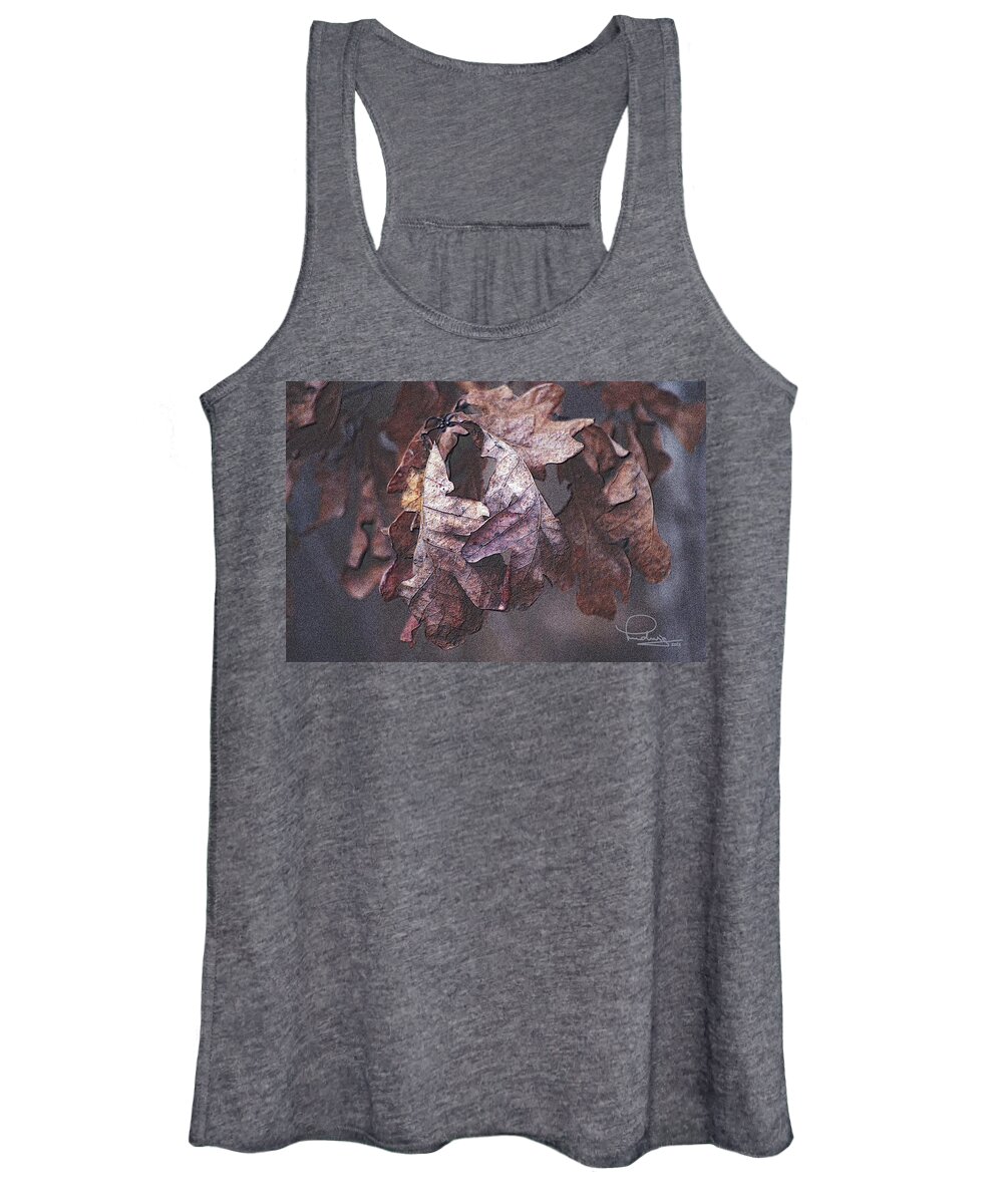 Abstract Women's Tank Top featuring the photograph Oak Leaves by Ludwig Keck