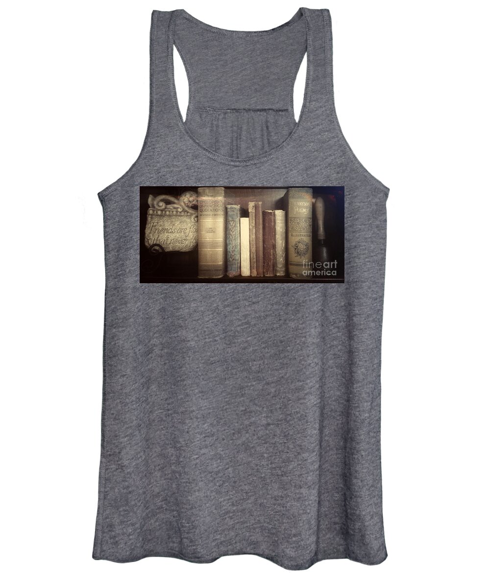 Vintage Books Women's Tank Top featuring the photograph Old Friends by Karen Francis