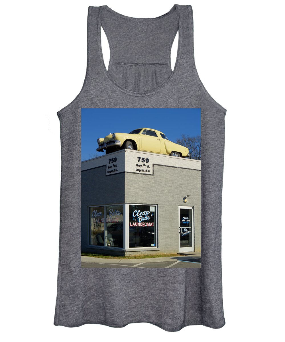 Hdr Women's Tank Top featuring the photograph Old Studebaker Building by Charles Hite