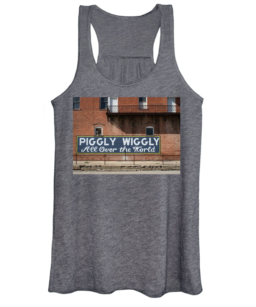 Piggly Wiggly Women's Tank Top featuring the photograph One Famous Pig by Jeff Mize