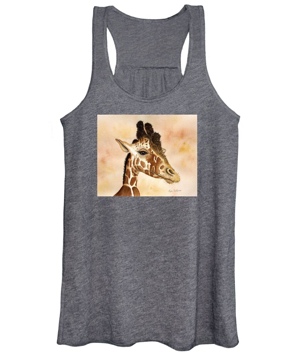 Giraffe Women's Tank Top featuring the painting Out of Africa's Giraffe by Lyn DeLano