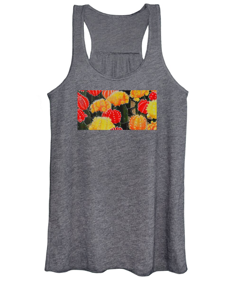 Cactus Women's Tank Top featuring the painting Party Girls by Donna Manaraze
