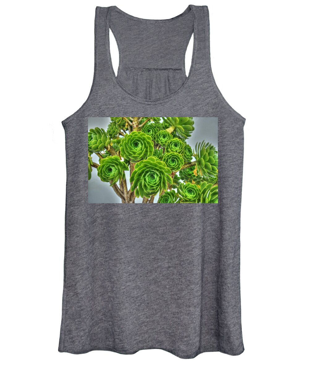 Floral Women's Tank Top featuring the photograph Pedals of Green by Richard Gehlbach