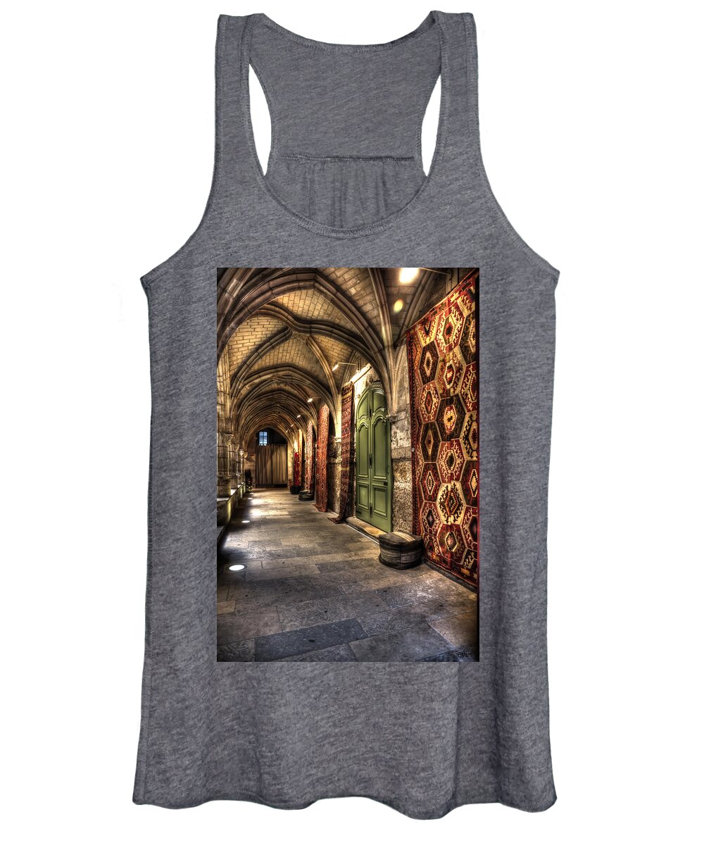 Arch Women's Tank Top featuring the photograph Persian Carpets at the Marketplace by Evie Carrier